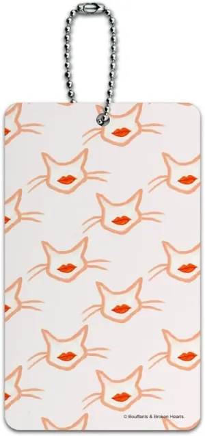 Smooching Kissing Cats Pattern Luggage Card Suitcase Carry-On ID Tag