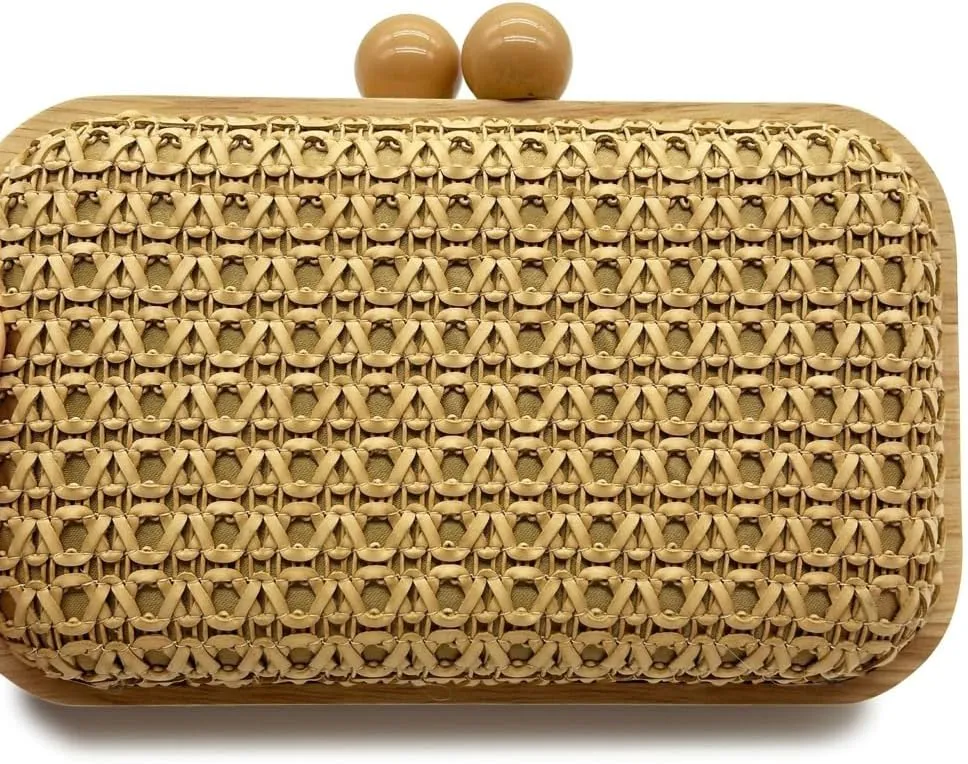 Solyinne Straw Clutch Purse for Women Woven Handbag Raffia Bag Summer Crossbody Shoulder Bag Evening Bag Party Wedding