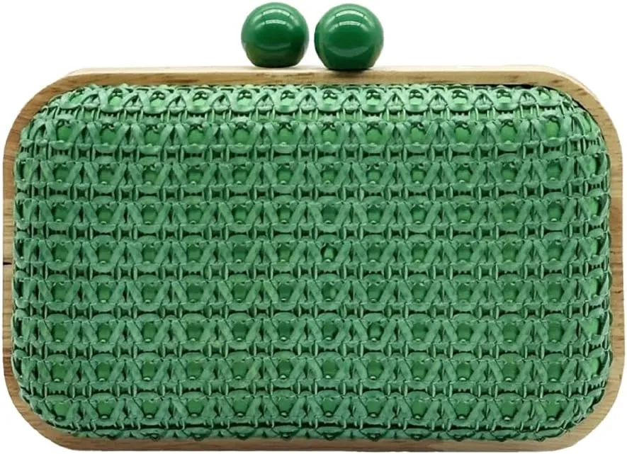 Solyinne Straw Clutch Purse for Women Woven Handbag Raffia Bag Summer Crossbody Shoulder Bag Evening Bag Party Wedding