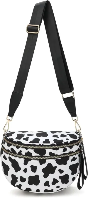 Spacious Checkered Crossbody Bum BagNylon Crossbody Bag with Adjustable Strap for WomenCheckered Purse, Fanny Pack