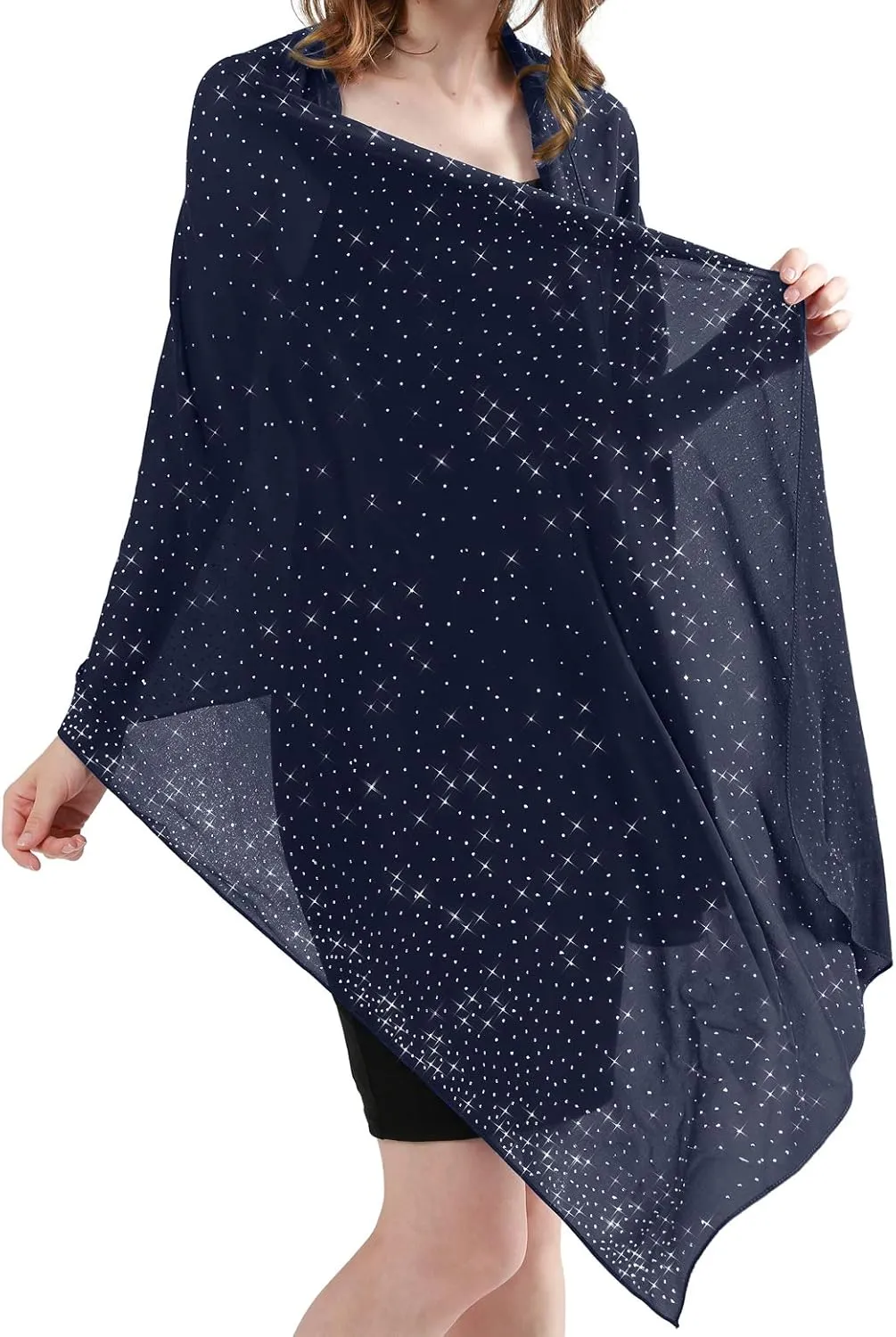 Sparkly Shawls and Wraps for Evening Dresses Chiffon Shawl Soft Silky Sparkly Party Wedding Scarf