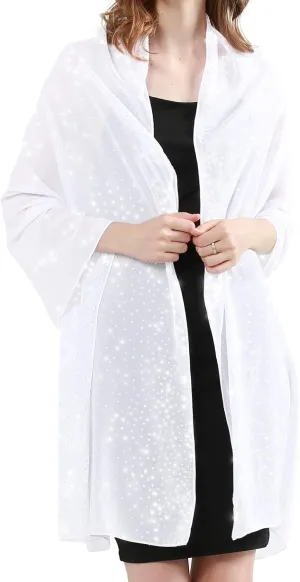 Sparkly Shawls and Wraps for Evening Dresses Chiffon Shawl Soft Silky Sparkly Party Wedding Scarf
