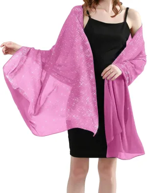Sparkly Shawls and Wraps for Evening Dresses Chiffon Shawl Soft Silky Sparkly Party Wedding Scarf