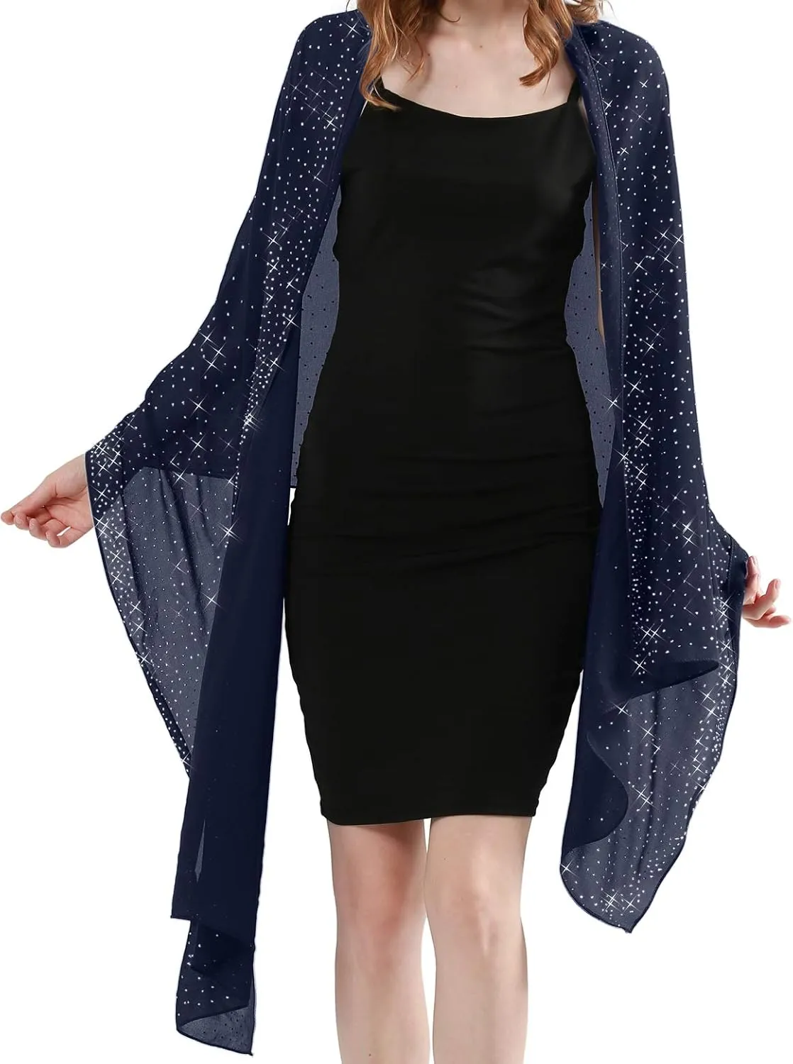 Sparkly Shawls and Wraps for Evening Dresses Chiffon Shawl Soft Silky Sparkly Party Wedding Scarf
