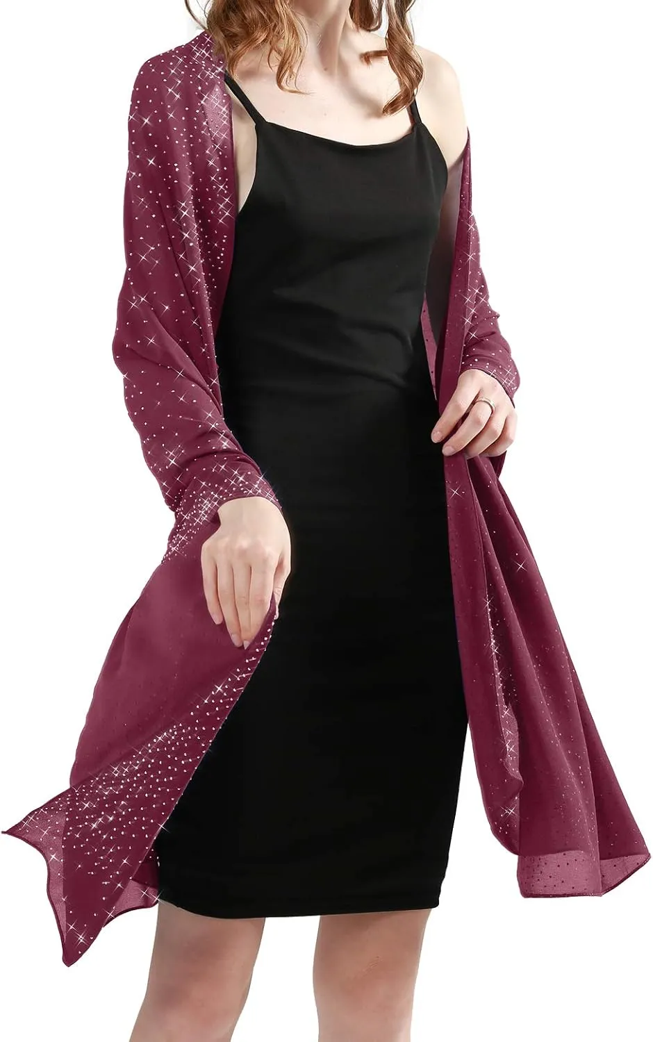 Sparkly Shawls and Wraps for Evening Dresses Chiffon Shawl Soft Silky Sparkly Party Wedding Scarf