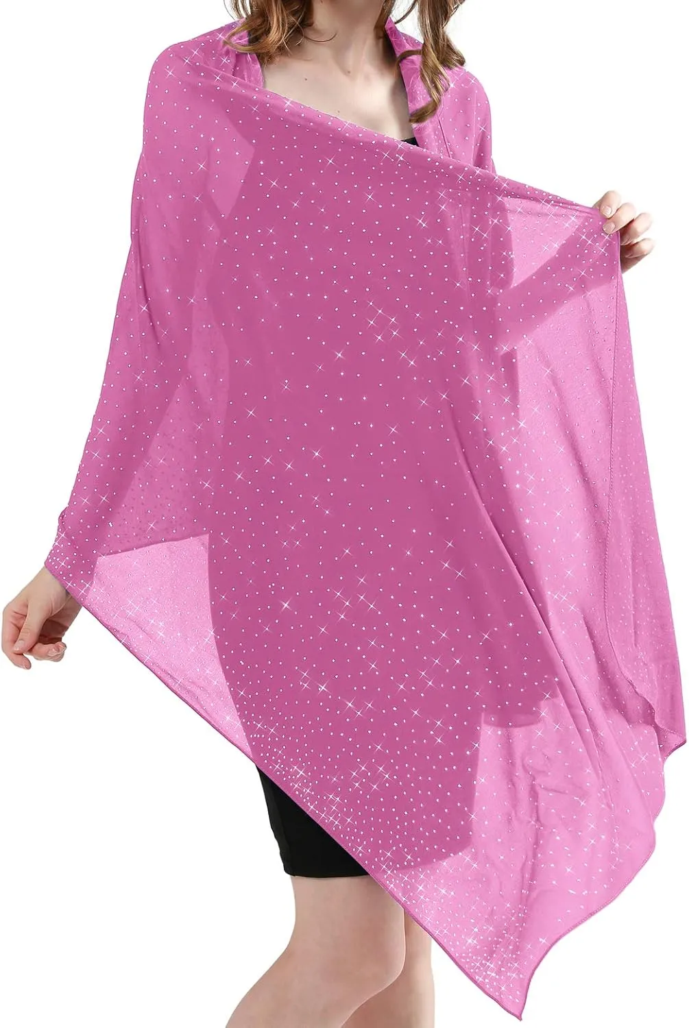 Sparkly Shawls and Wraps for Evening Dresses Chiffon Shawl Soft Silky Sparkly Party Wedding Scarf