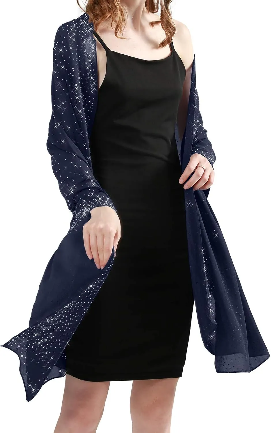 Sparkly Shawls and Wraps for Evening Dresses Chiffon Shawl Soft Silky Sparkly Party Wedding Scarf