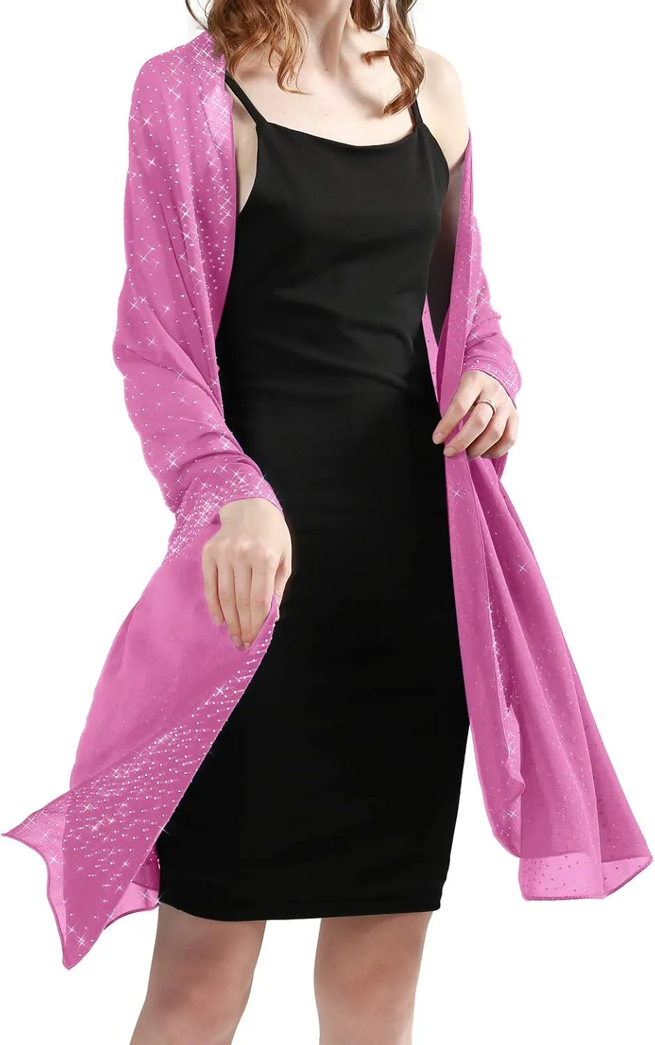 Sparkly Shawls and Wraps for Evening Dresses Chiffon Shawl Soft Silky Sparkly Party Wedding Scarf