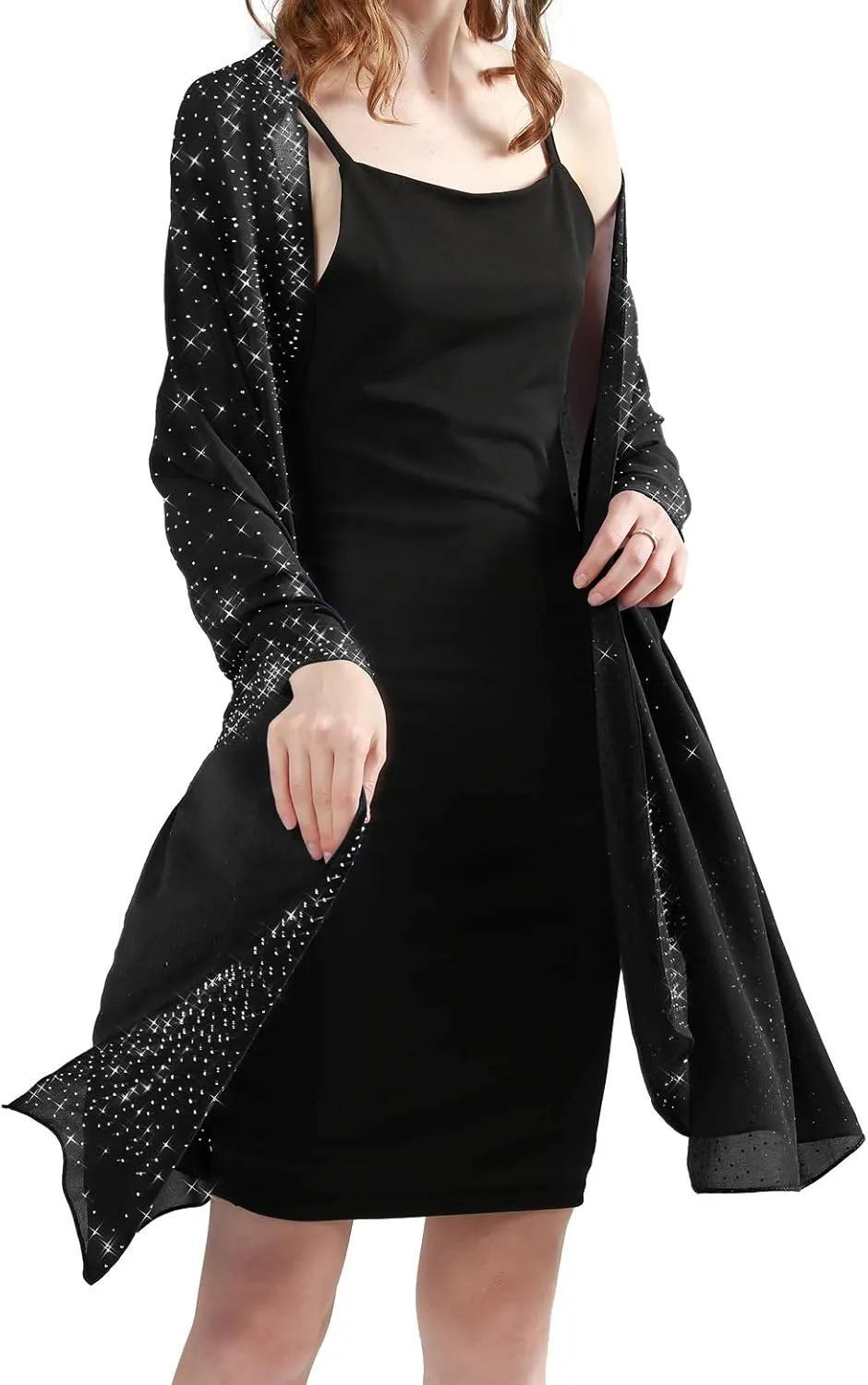 Sparkly Shawls and Wraps for Evening Dresses Chiffon Shawl Soft Silky Sparkly Party Wedding Scarf
