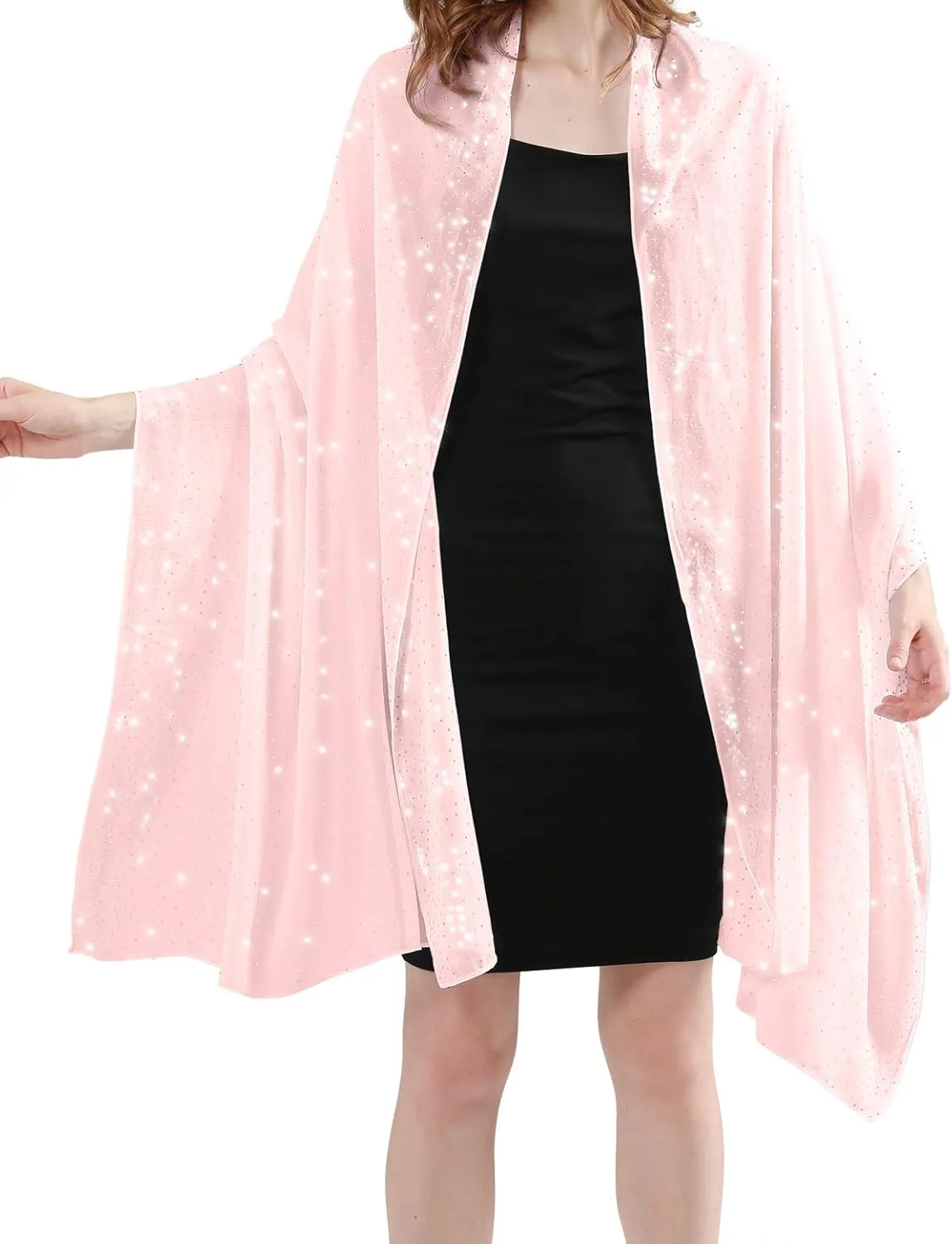 Sparkly Shawls and Wraps for Evening Dresses Chiffon Shawl Soft Silky Sparkly Party Wedding Scarf
