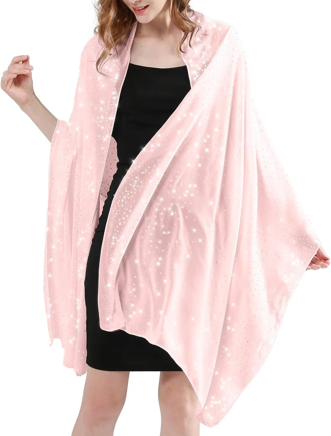 Sparkly Shawls and Wraps for Evening Dresses Chiffon Shawl Soft Silky Sparkly Party Wedding Scarf