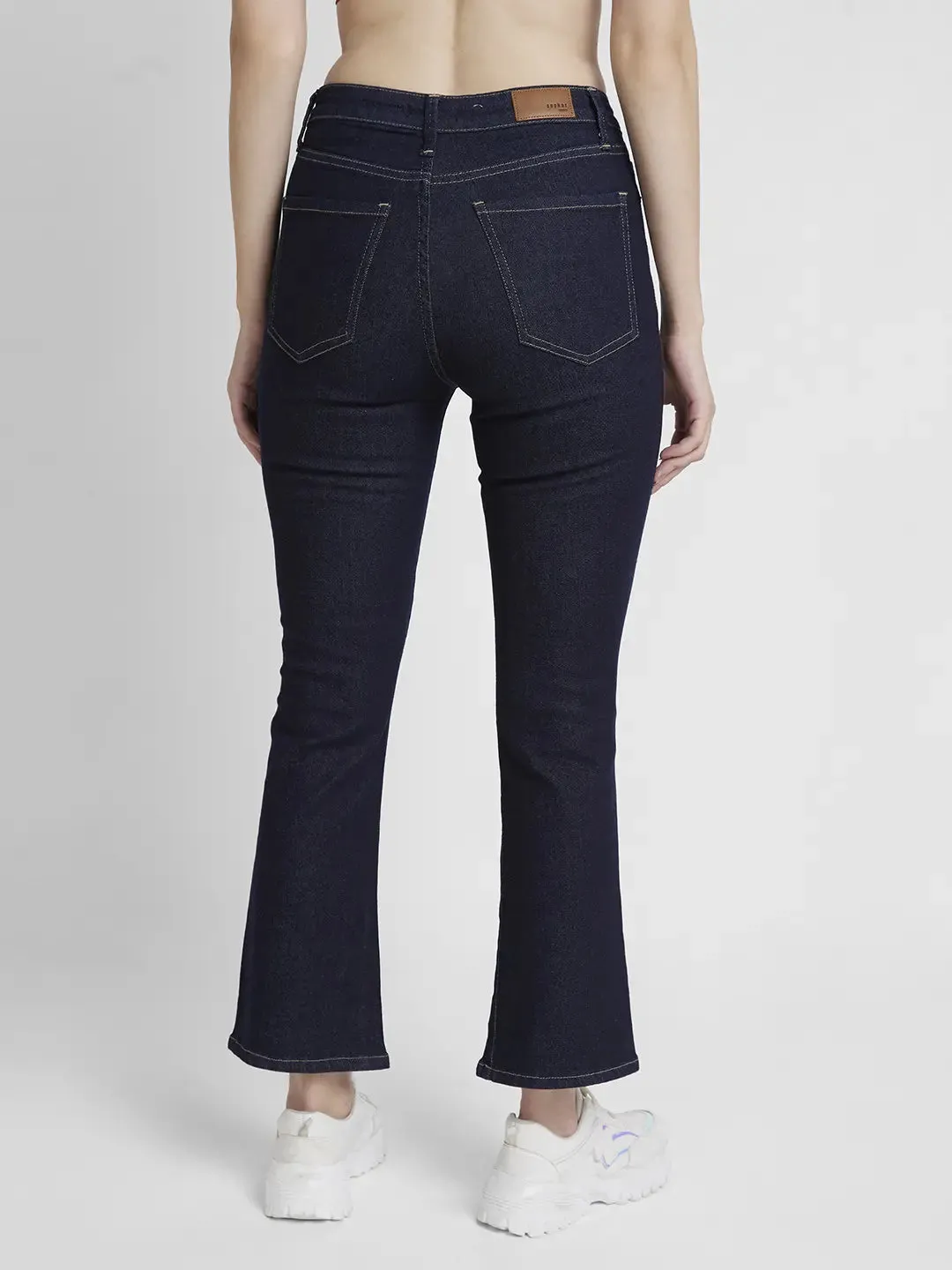 Spykar Women Raw Indigo Lycra Bootcut Fit Ankle Length Clean Look Jeans -(Elissa)