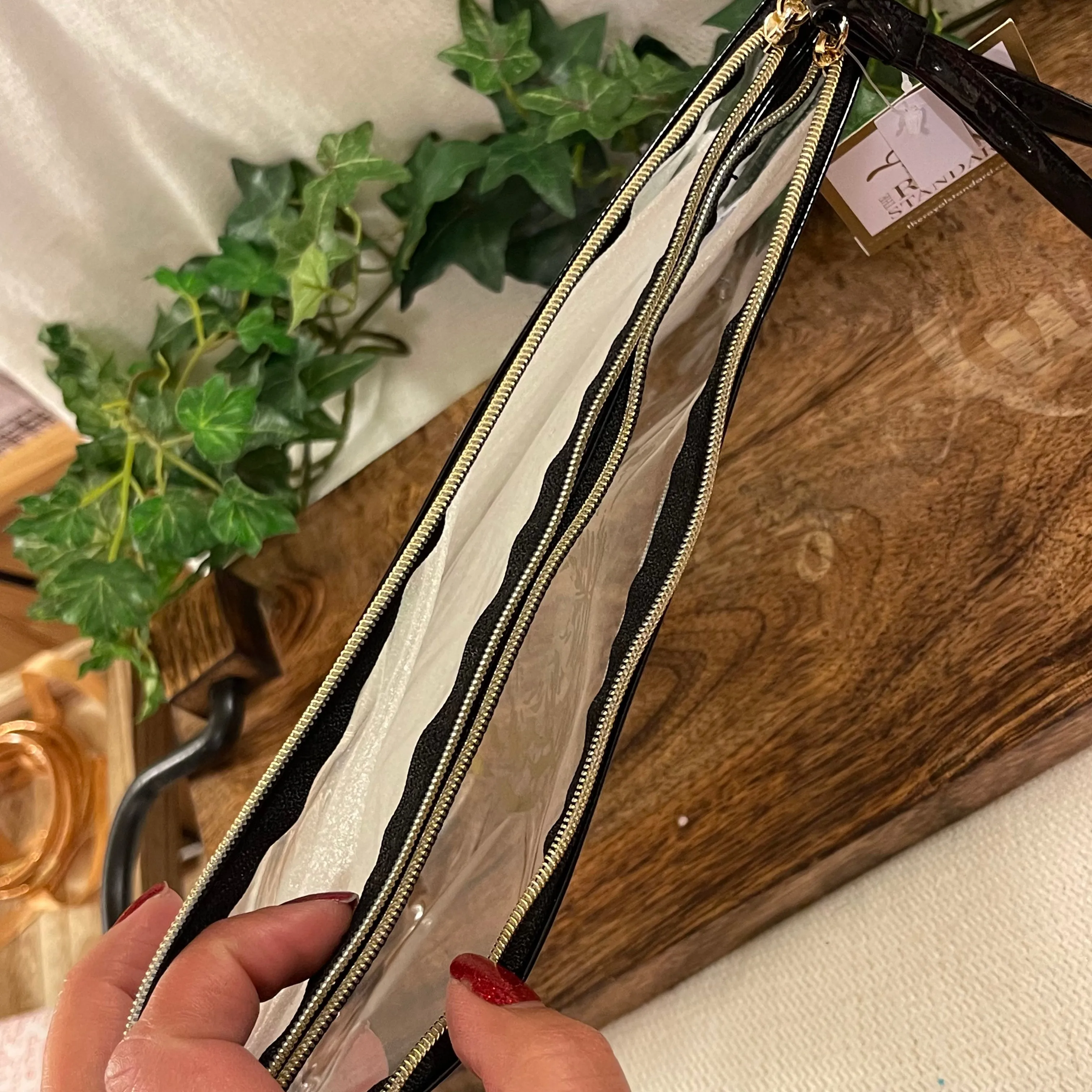 Stadium Bags: Clear Clutch Wristlet Bag Tiger