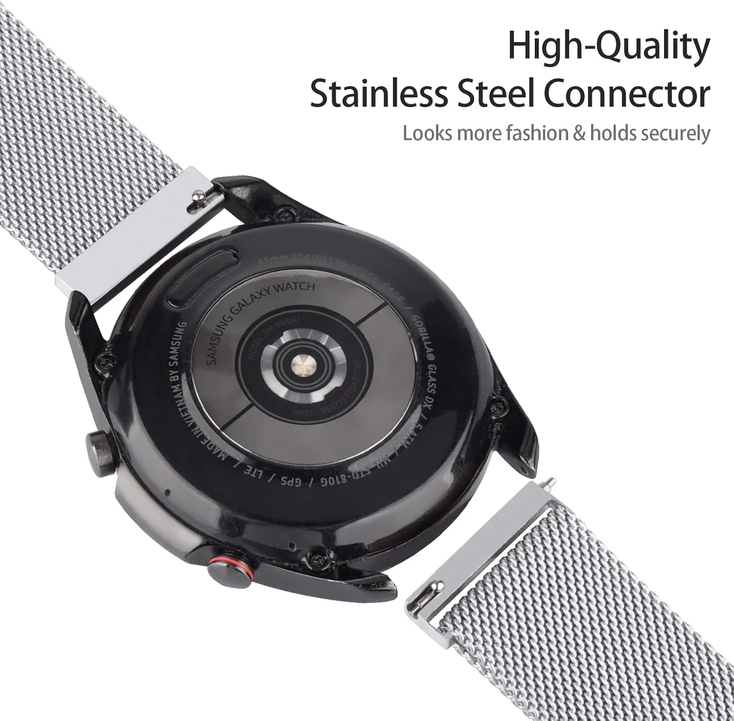 Stainless Steel Metal Watch Band for Men Women, Quick Release Watch Strap Adjustable Metal Mesh Solo Loop Bracelet Replacement Wristband 20mm 22mm