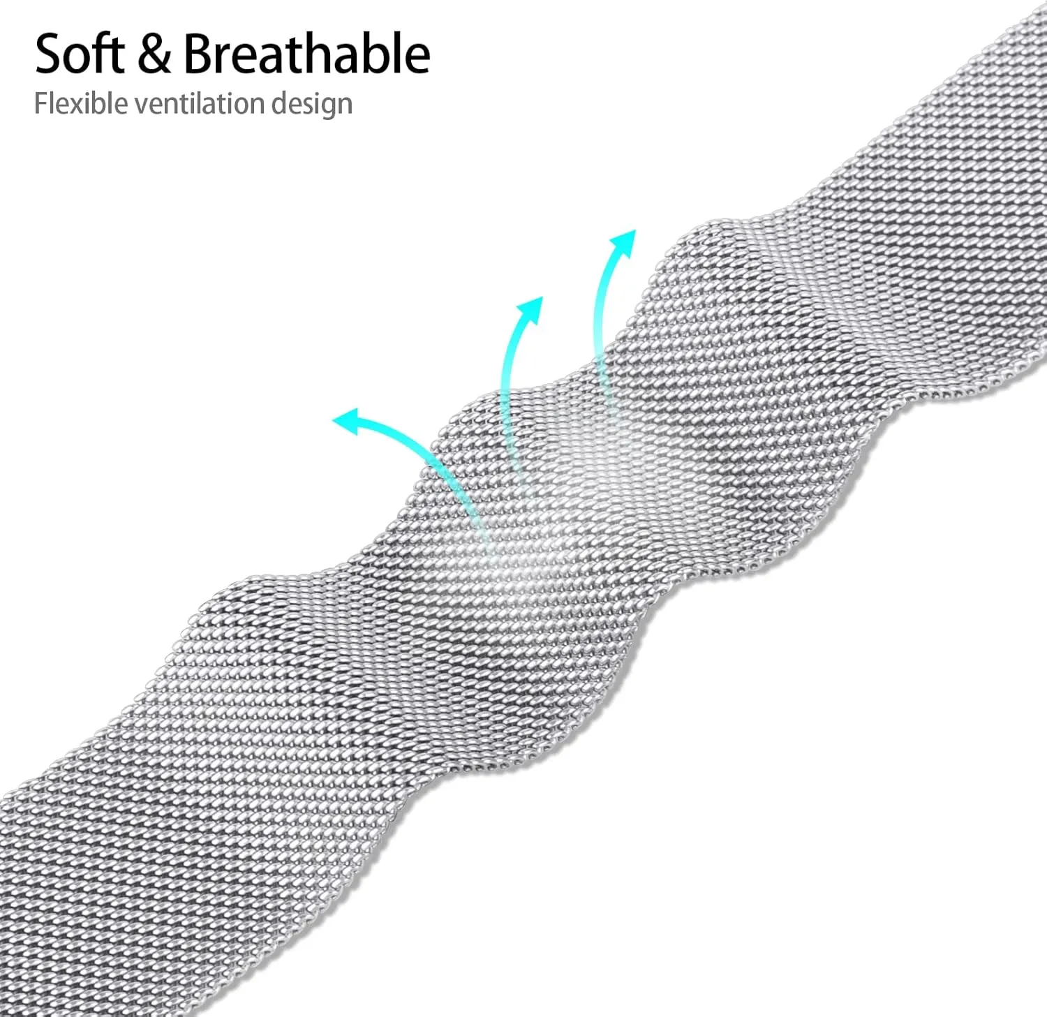 Stainless Steel Metal Watch Band for Men Women, Quick Release Watch Strap Adjustable Metal Mesh Solo Loop Bracelet Replacement Wristband 20mm 22mm