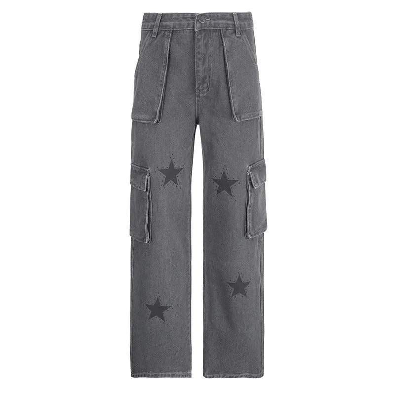 Star Print Cargo Pants