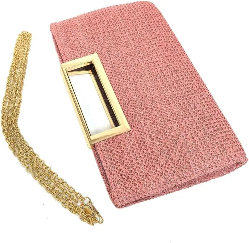 Straw Woven Clutch Purses for Women Boho Rattan Shoulder Handbag Ladies Beach Envelope Evening Bag for Summer Travel