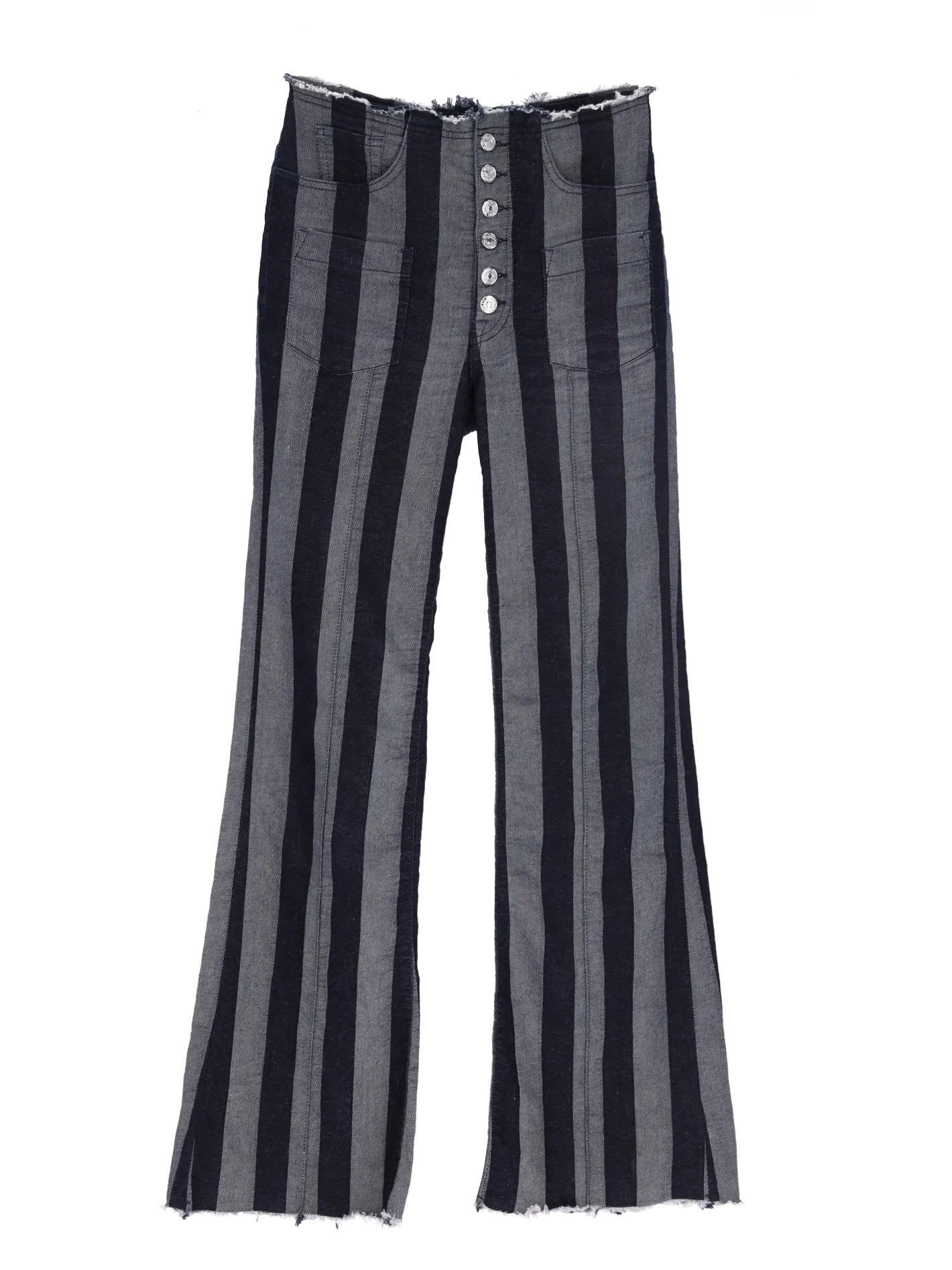 striped flared jeans