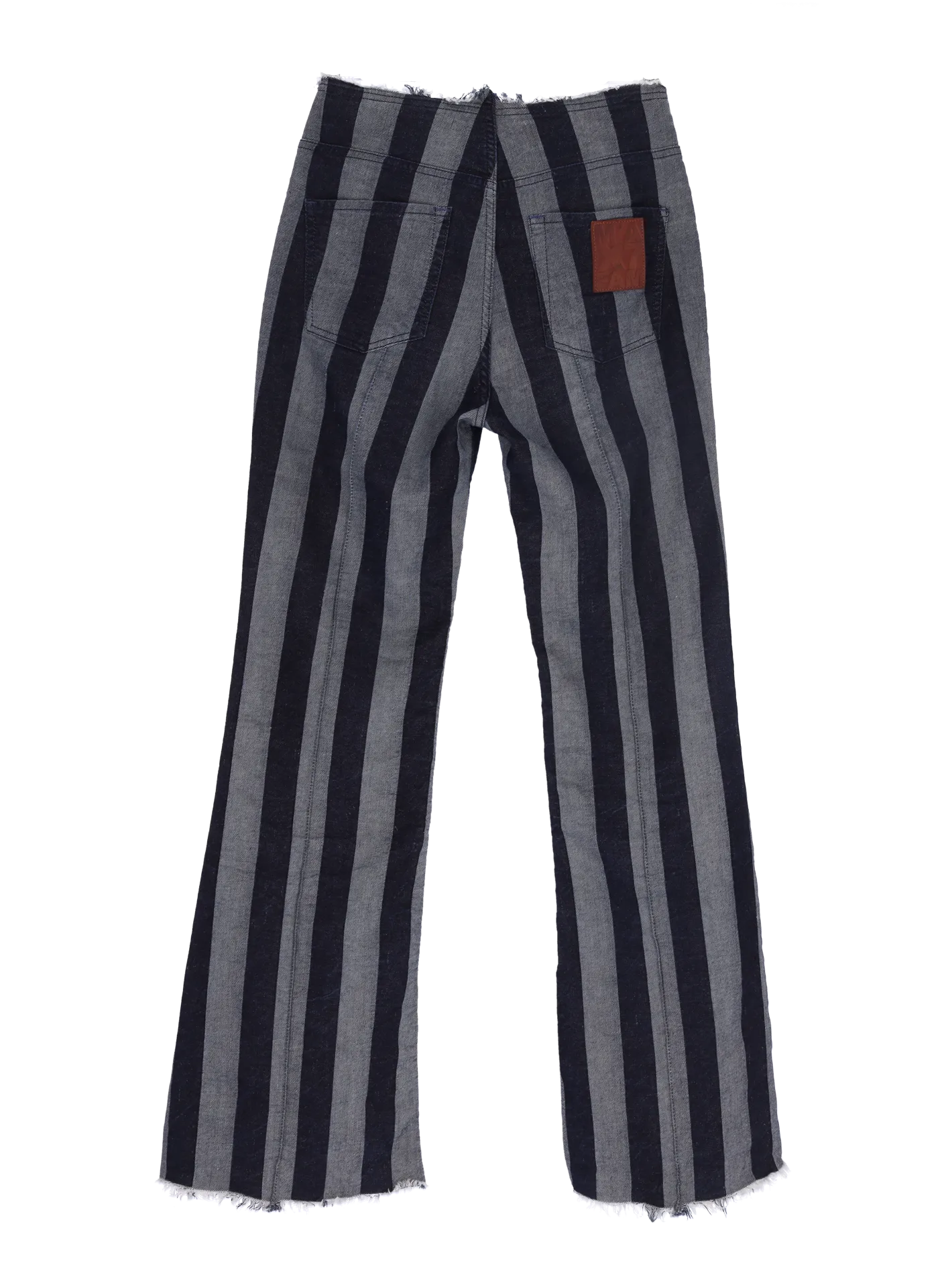 striped flared jeans