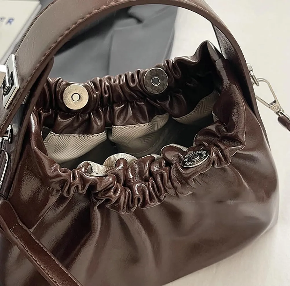 Stylish Handbag for Women Shoulder Bags Crossbody Bags Chic Ruffled Cloud Bags Satchel Purse Travel Bags Work Bags