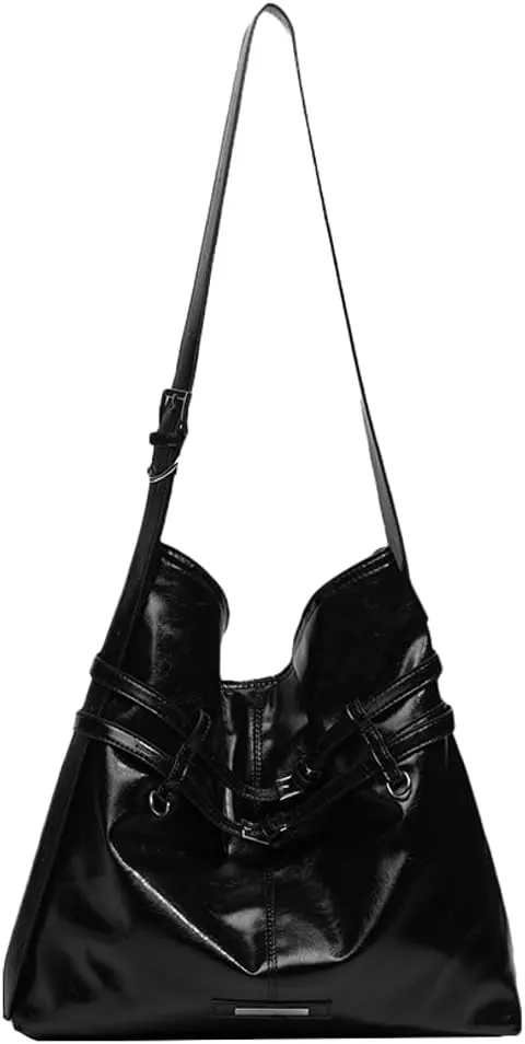 Stylish Pleated Crossbody Shoulder Bags Soft PU Leather Handbags Satchel Waterproof Purse for Ladies