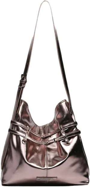 Stylish Pleated Crossbody Shoulder Bags Soft PU Leather Handbags Satchel Waterproof Purse for Ladies