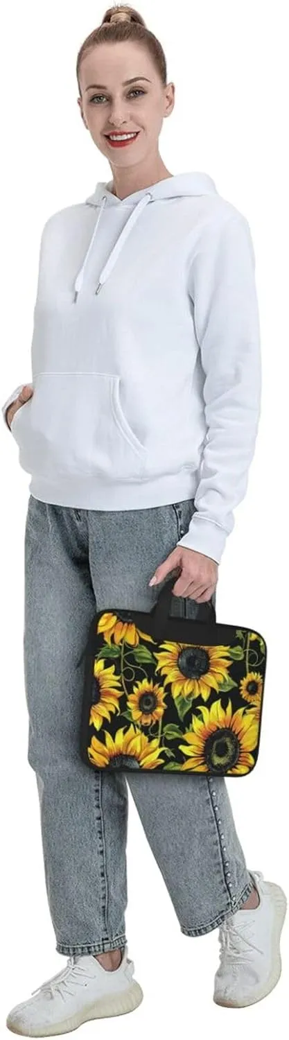 Stylish Sunflower Laptop Tote Bag Travel Business Computer Bag Work Bag for Men Women