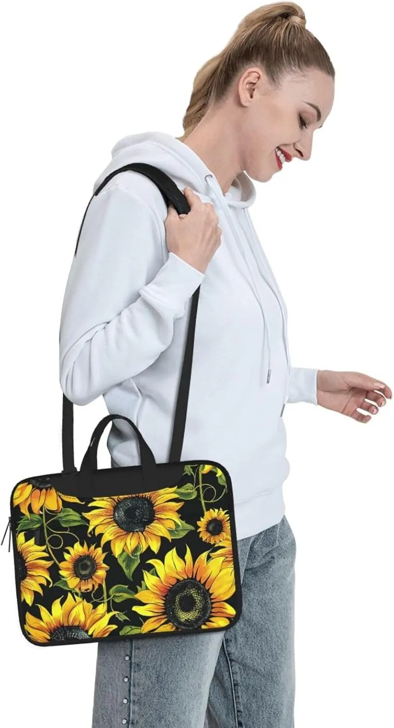 Stylish Sunflower Laptop Tote Bag Travel Business Computer Bag Work Bag for Men Women