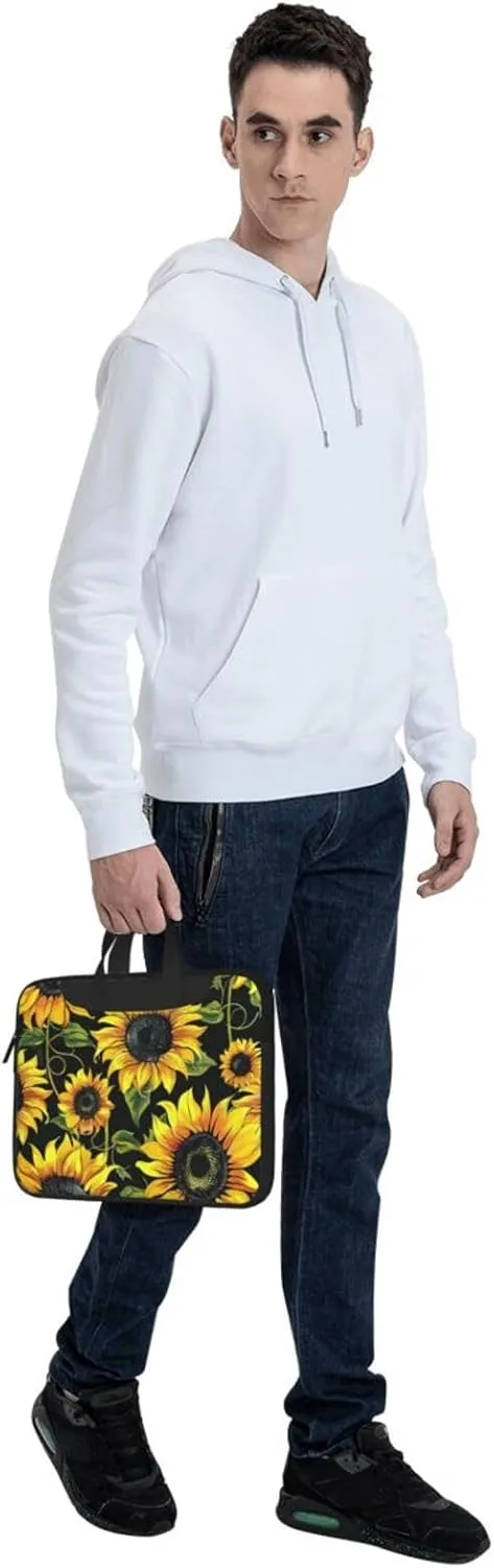 Stylish Sunflower Laptop Tote Bag Travel Business Computer Bag Work Bag for Men Women