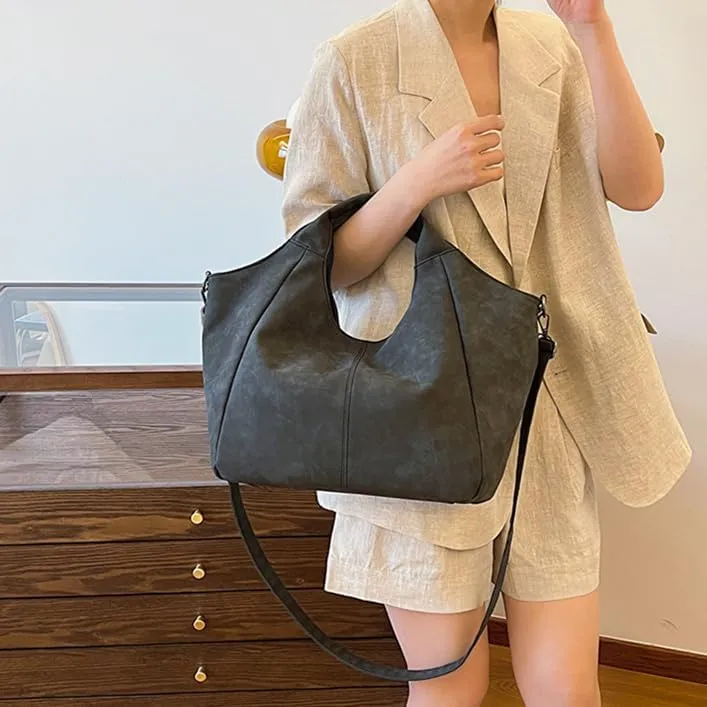 Suede Tote Bag for Women Matte Leather Shoulder Bags Designer Crossbody Hobo Bag Purse Top Handle Satchel Handbags