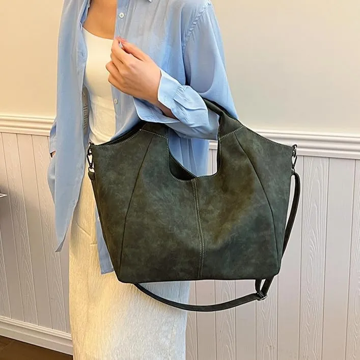 Suede Tote Bag for Women Matte Leather Shoulder Bags Designer Crossbody Hobo Bag Purse Top Handle Satchel Handbags