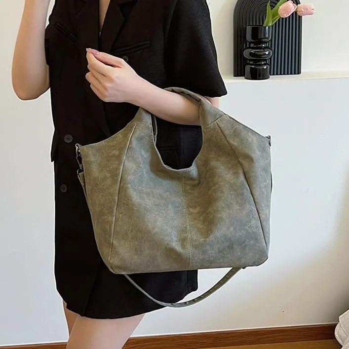 Suede Tote Bag for Women Matte Leather Shoulder Bags Designer Crossbody Hobo Bag Purse Top Handle Satchel Handbags