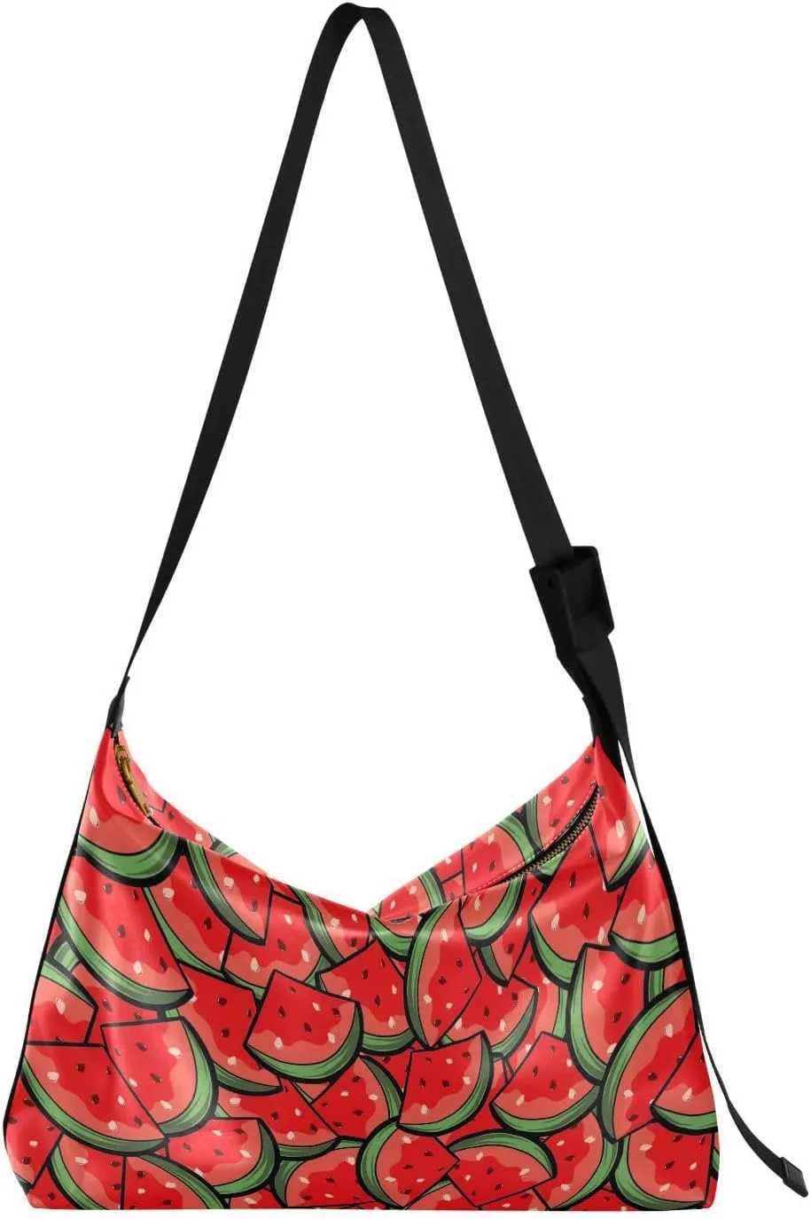 Summer Bright Watermelon Hobo Crossbody Bags for Women Leather Large Shoulder Bag Cross Body Trendy Womens Tote Bags Handbag for Travel Shopping