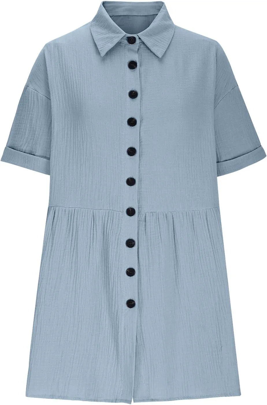 Summer Dresses for Women 2025 Trendy Linen Cotton Short Sleeve Sundressses Button Down Wedding Guest Mini Outfits