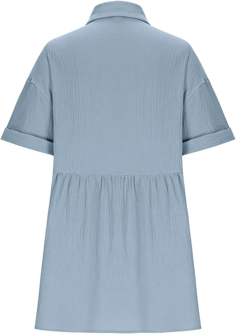 Summer Dresses for Women 2025 Trendy Linen Cotton Short Sleeve Sundressses Button Down Wedding Guest Mini Outfits