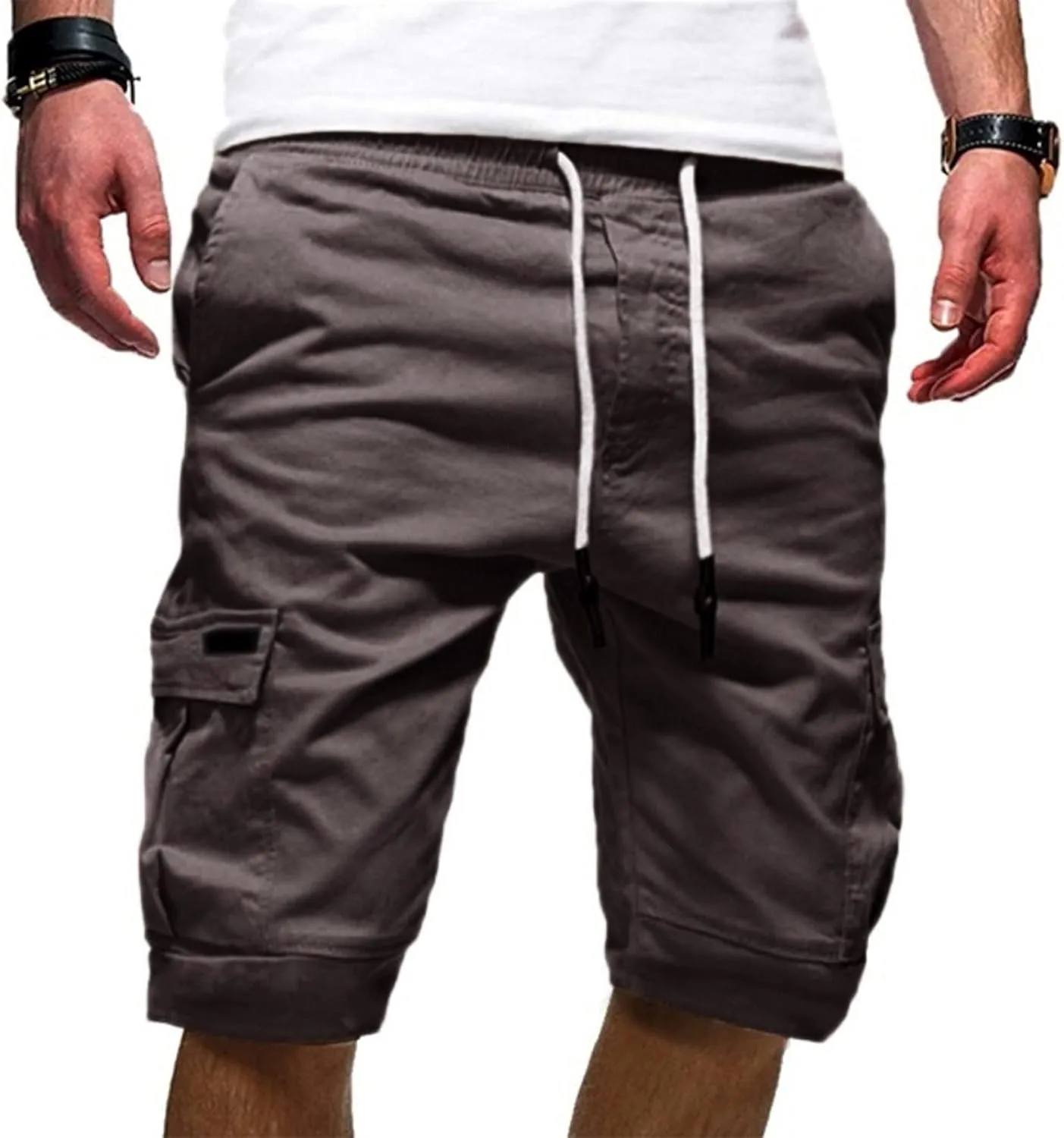 Sweatpants for Men Day Casual 2 in 1 Shorts Men Wide Leg Athletic Shorts for Men Floral Printed Black Cargo Shorts Men