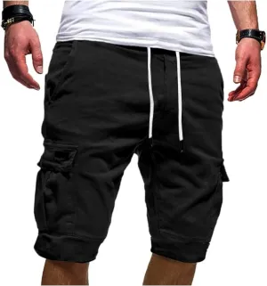 Sweatpants for Men Day Casual 2 in 1 Shorts Men Wide Leg Athletic Shorts for Men Floral Printed Black Cargo Shorts Men