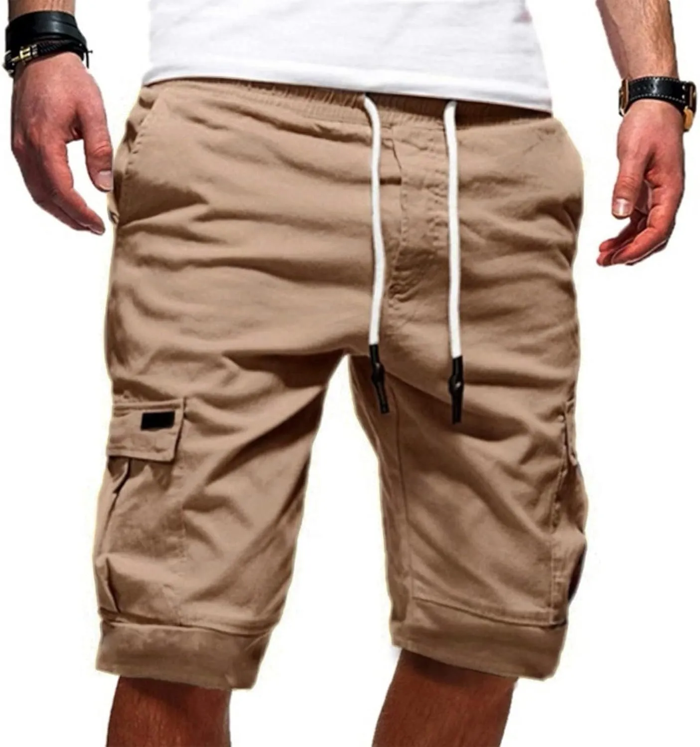 Sweatpants for Men Day Casual 2 in 1 Shorts Men Wide Leg Athletic Shorts for Men Floral Printed Black Cargo Shorts Men