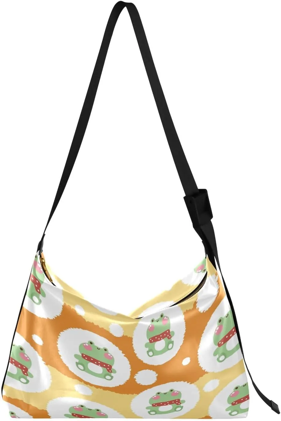 Sweet Frogs Hobo Crossbody Bags for Women Leather Large Shoulder Bag Cross Body Neckerchief Trendy Womens Tote Bags Handbag for Travel Shopping