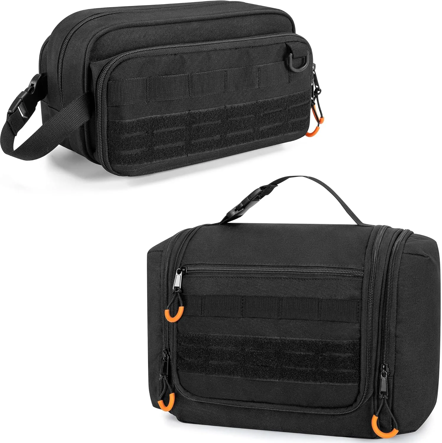 Tactical Toiletry Travel Bag for Men, Dopp Kit Shaving Organizer Case for Toiletries, Shower and Grooming Care Accessories