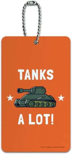 Tanks A Lot Thanks Funny Humor Luggage Card Suitcase Carry-On ID Tag
