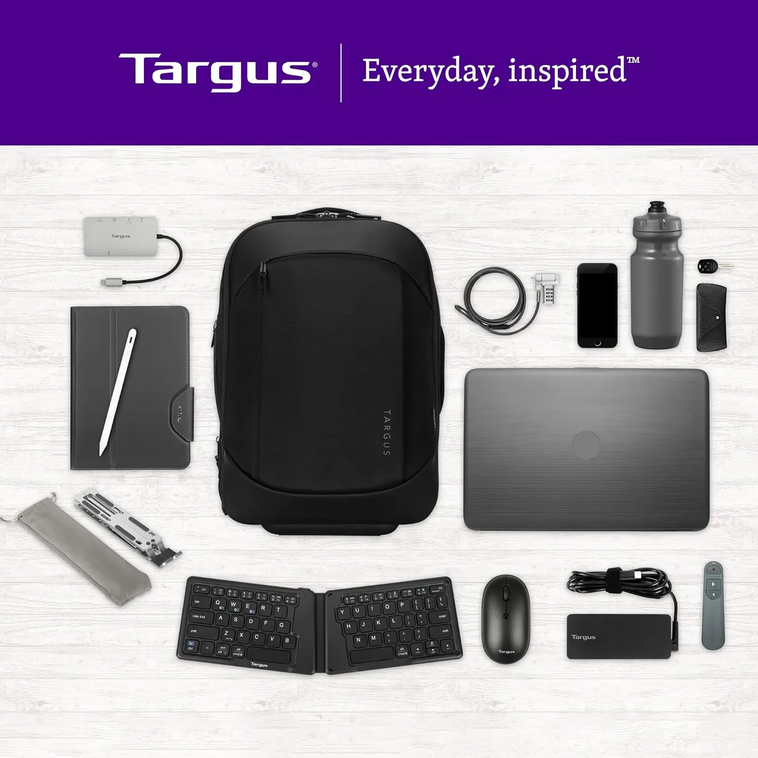 Targus 16 Inch Groove Laptop Backpack, Black - Fits Most Laptops up to 16", Water Resistant Travel Backpack for Business Commuters and Travel (CVR600)