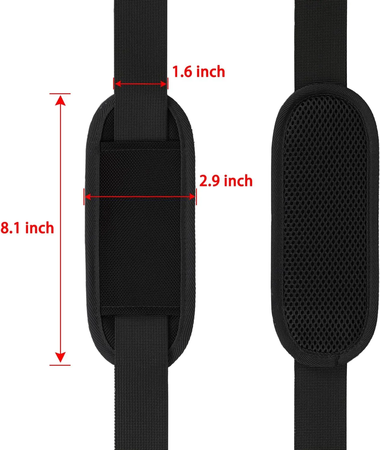 Taygeer Shoulder Strap, 52" Universal Replacement Laptop Shoulder Strap Luggage Duffel Bag Strap Adjustable Comfortable Belt with Metal Hooks for Briefcase Computer Messenger Bag Laptop Case, Black