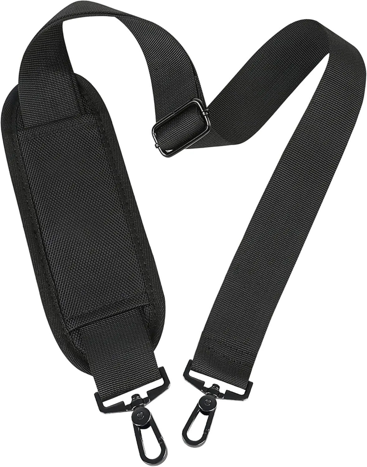 Taygeer Shoulder Strap, 52" Universal Replacement Laptop Shoulder Strap Luggage Duffel Bag Strap Adjustable Comfortable Belt with Metal Hooks for Briefcase Computer Messenger Bag Laptop Case, Black
