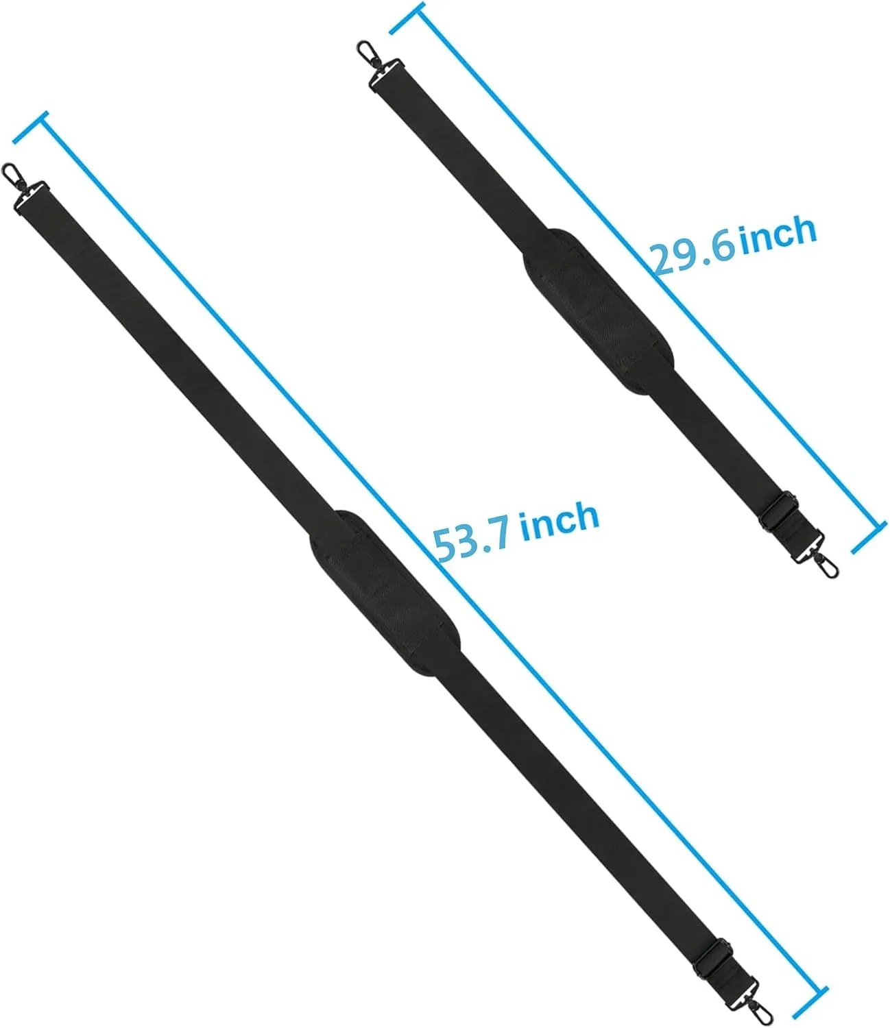 Taygeer Shoulder Strap, 52" Universal Replacement Laptop Shoulder Strap Luggage Duffel Bag Strap Adjustable Comfortable Belt with Metal Hooks for Briefcase Computer Messenger Bag Laptop Case, Black