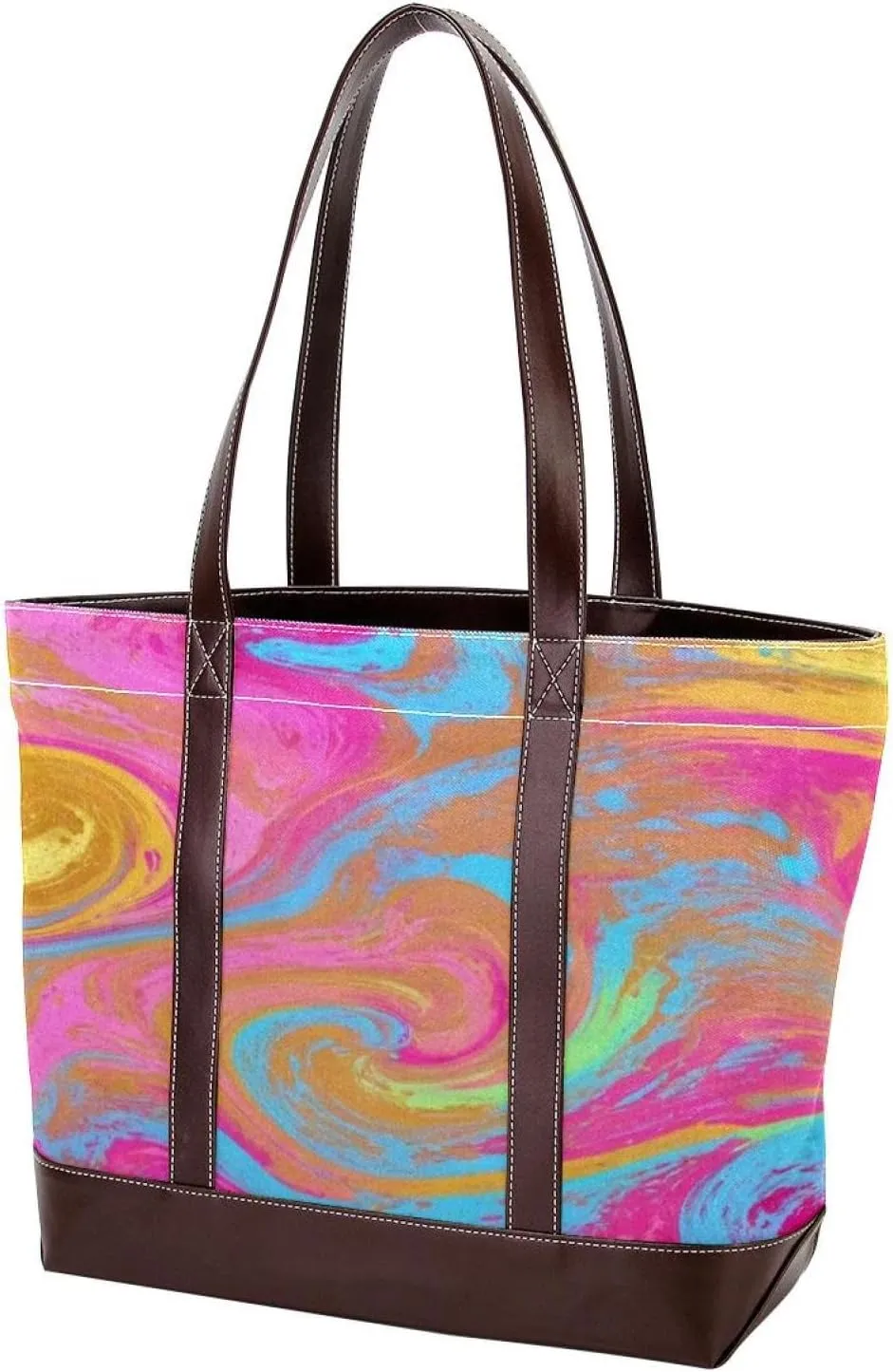 Tie Dyeing Art-196 Tote Bags Durable Leather Canvas Purses and Handbags for Women Top Handle Shoulder Satchel Hobo Bags
