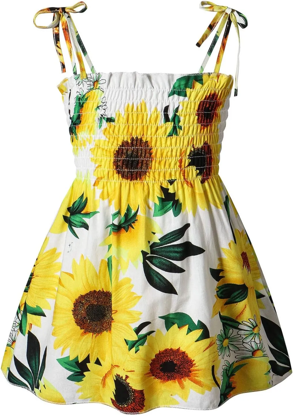 Toddler Girl Sleeveless Kids Beach Dresses Sunflower Slip Dress Floral Beach Dress Clothes