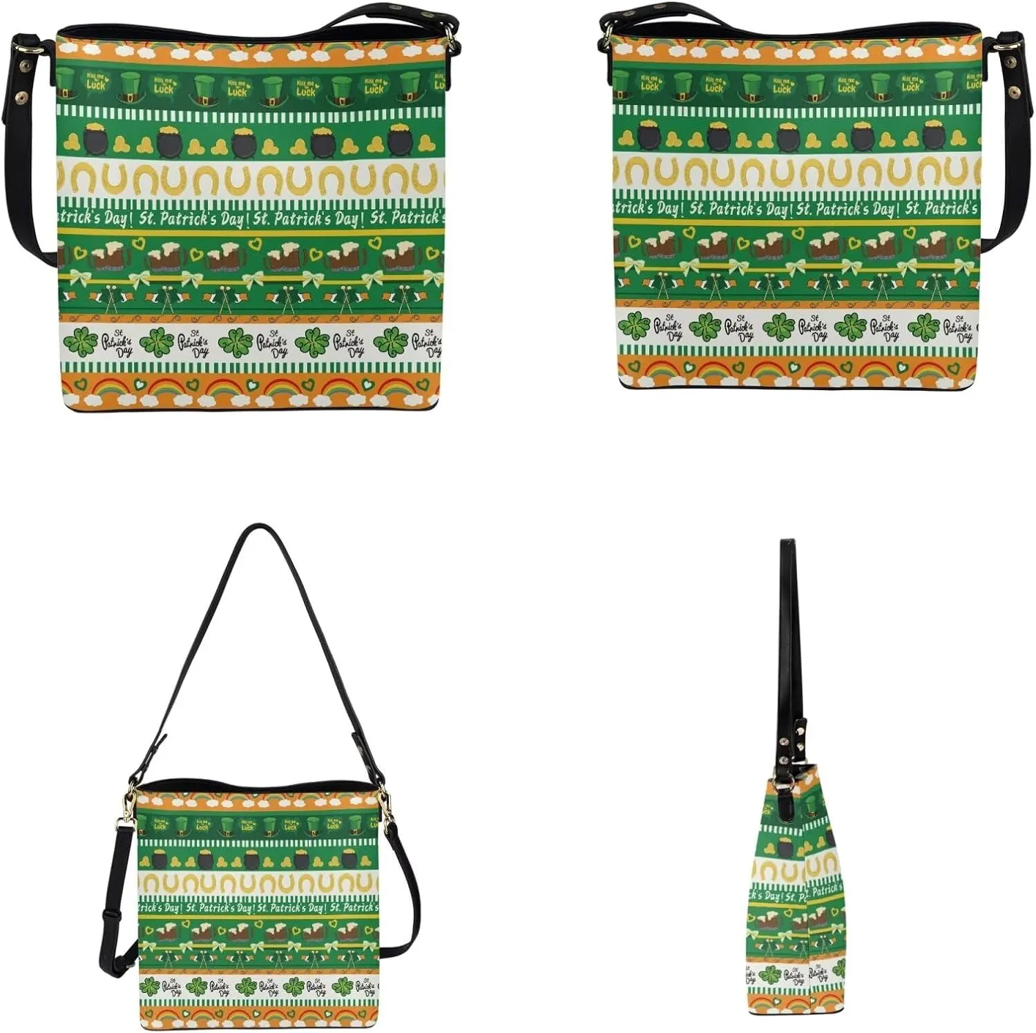 Tote Bags Set 2 Piece Saddle Bags Shoulder Purses for Women Large Capacity with Zipper Wallet Purse for Women