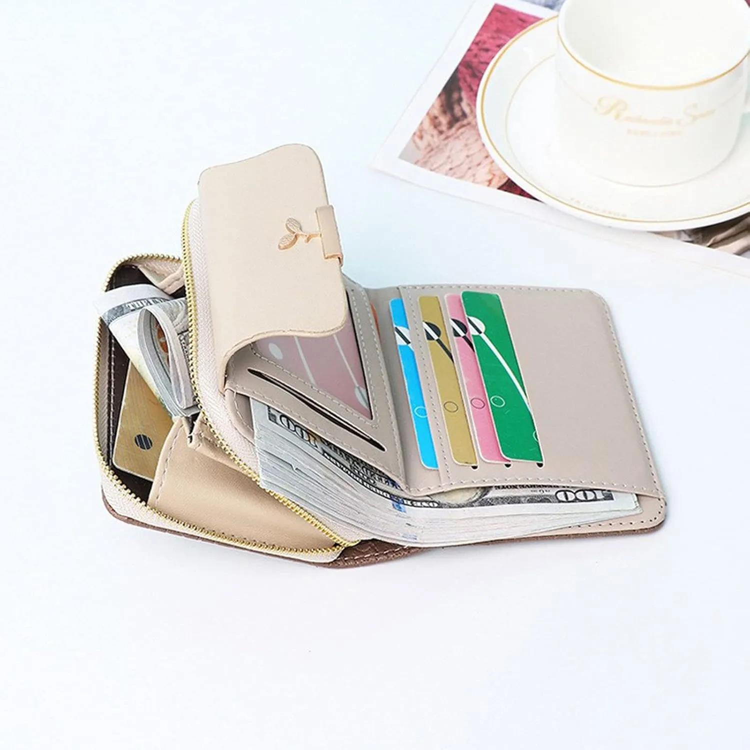 Tote for Women - Cartoon Leather Zipper Purse, Envelope Wallet, Clutch With Card Key Holder for Shopping Ladies M