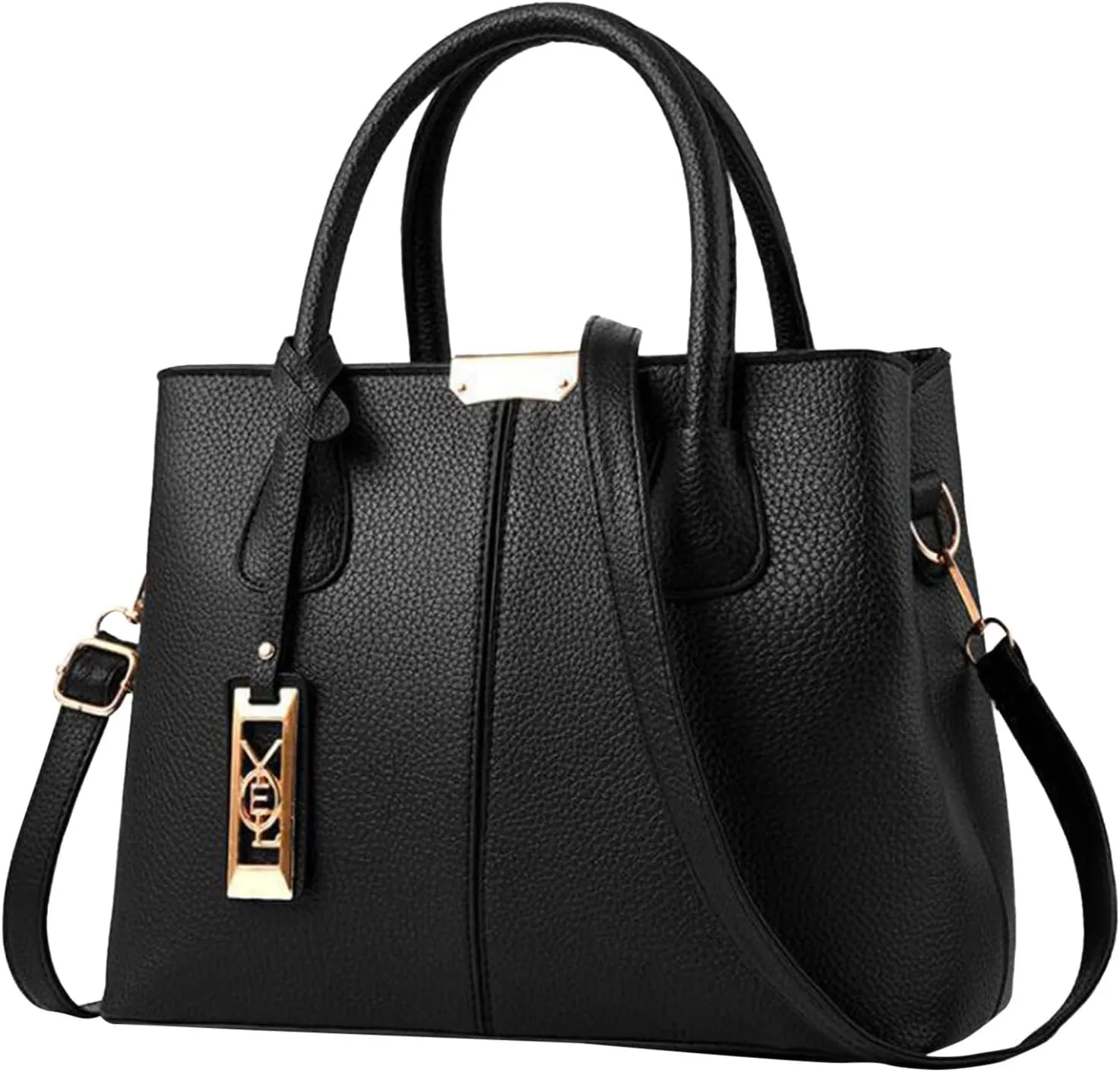 Tote Top Handle Satchel Bags for Women Work Tote Bags with Strap Vintage Top-Handle Handbags Versatile Daily Bag(Black)